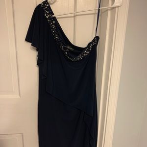 Woman’s short navy dress
